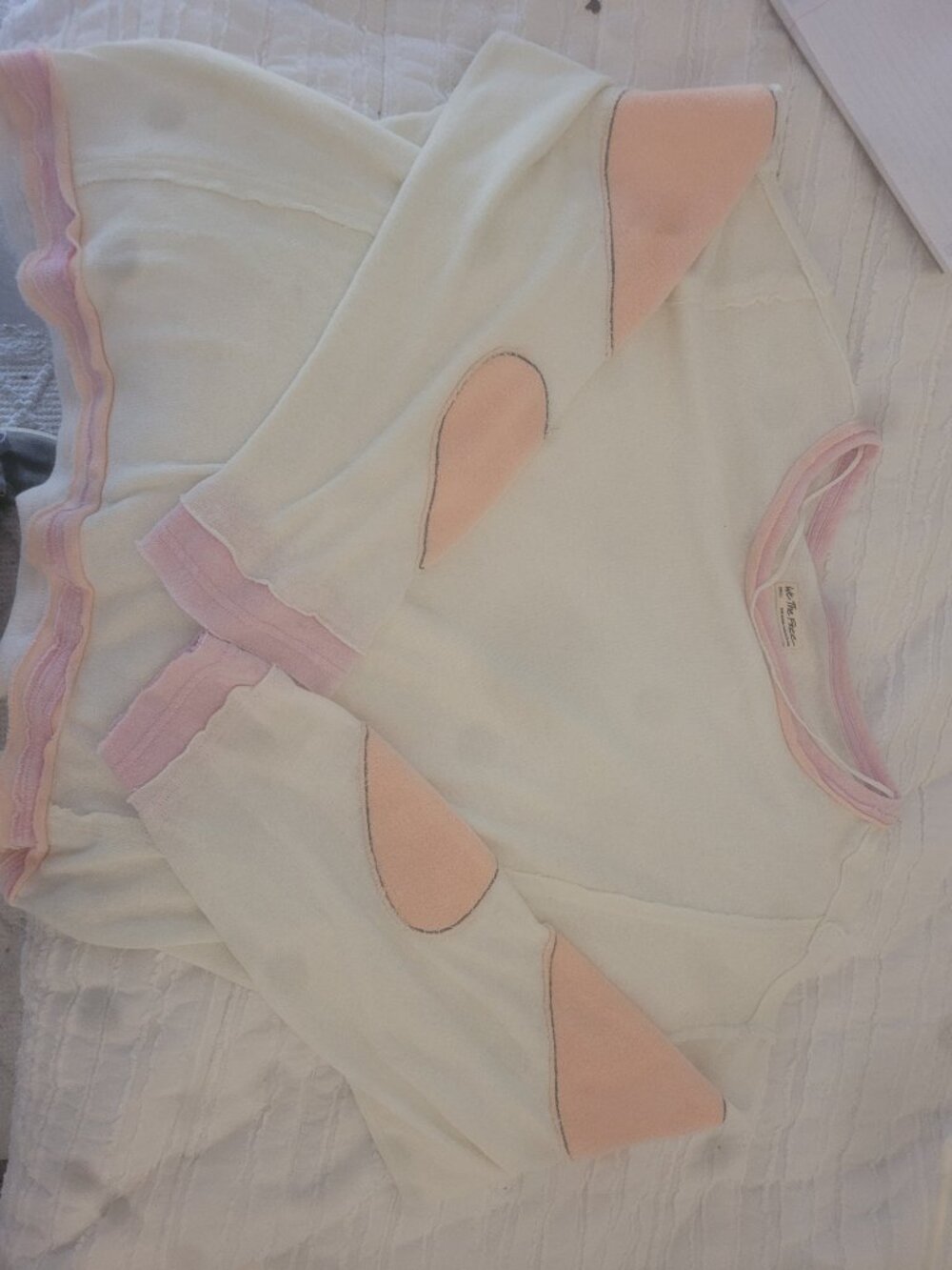 Youre a star free people long sleeve heart tee with pink hearts boho not worn